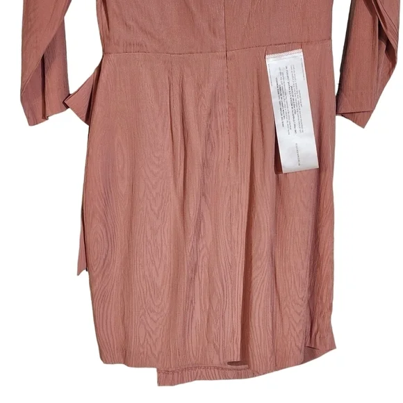 Bcbgmaxazria Puff-Sleeve Bow Dusty Rose Dress Size: 4 - Picture 10 of 13